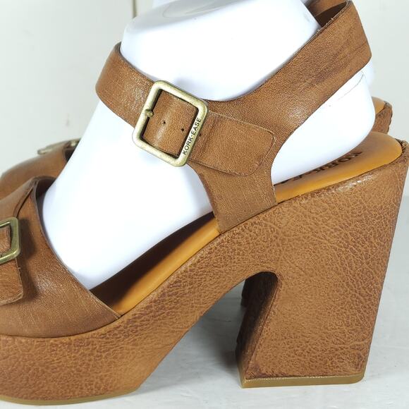 Kork-Ease Women's Kenora US10M Brown Leather Y2K Chunky Heel Platform Sandals - Picture 13 of 16